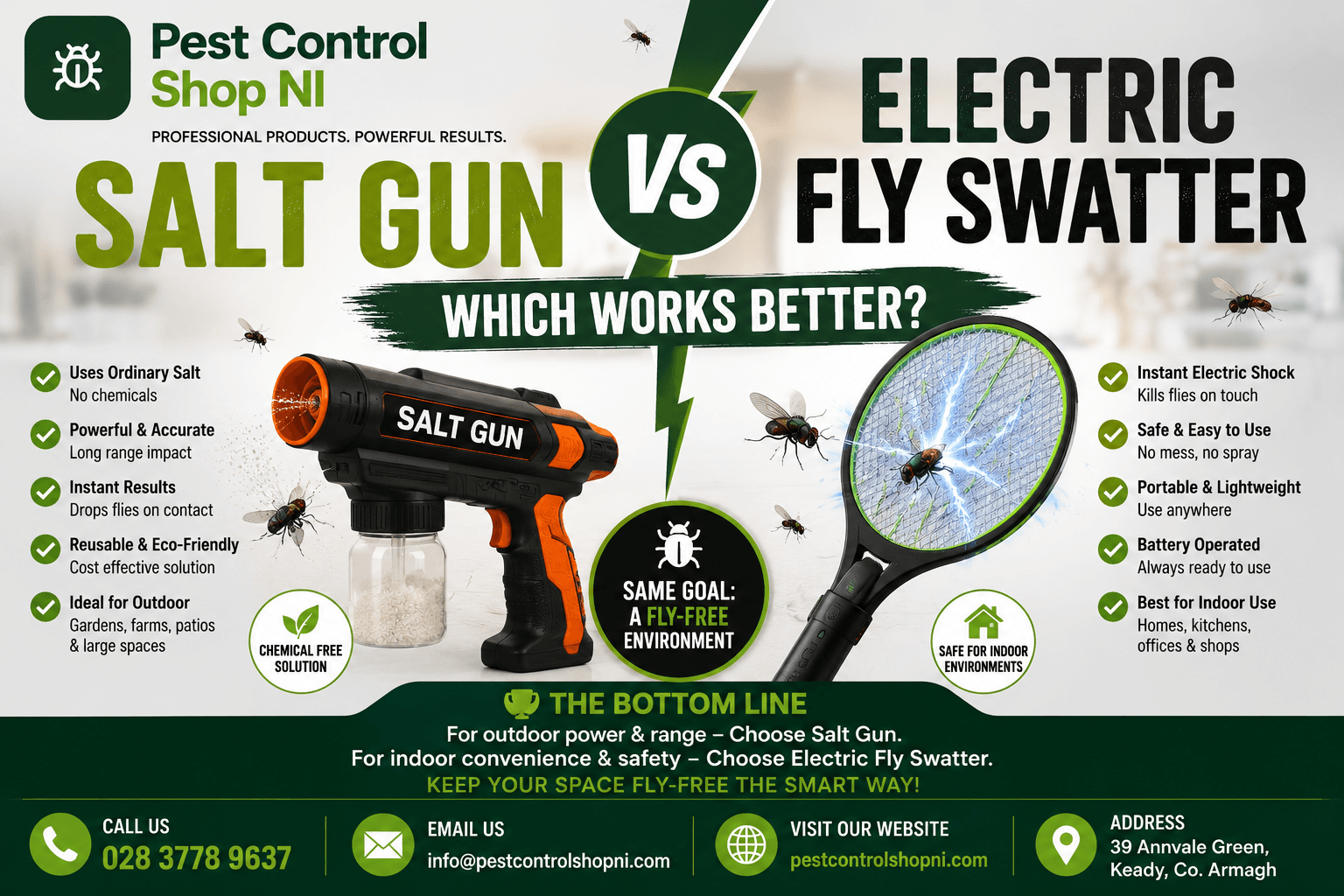 Salt Gun vs Electric Fly Swatter